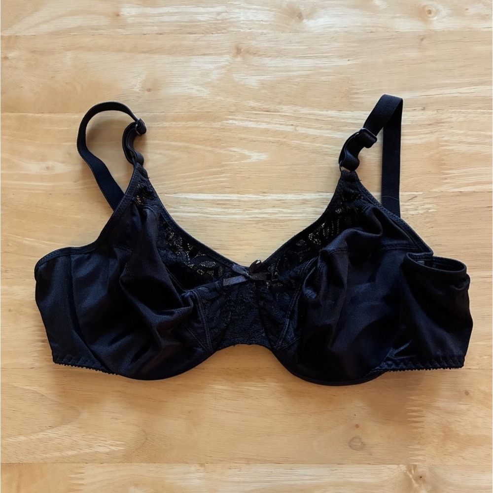 VTG Playtex Secrets 4200 Black Lace Underwire 36C Goth Vamp Whimsigoth